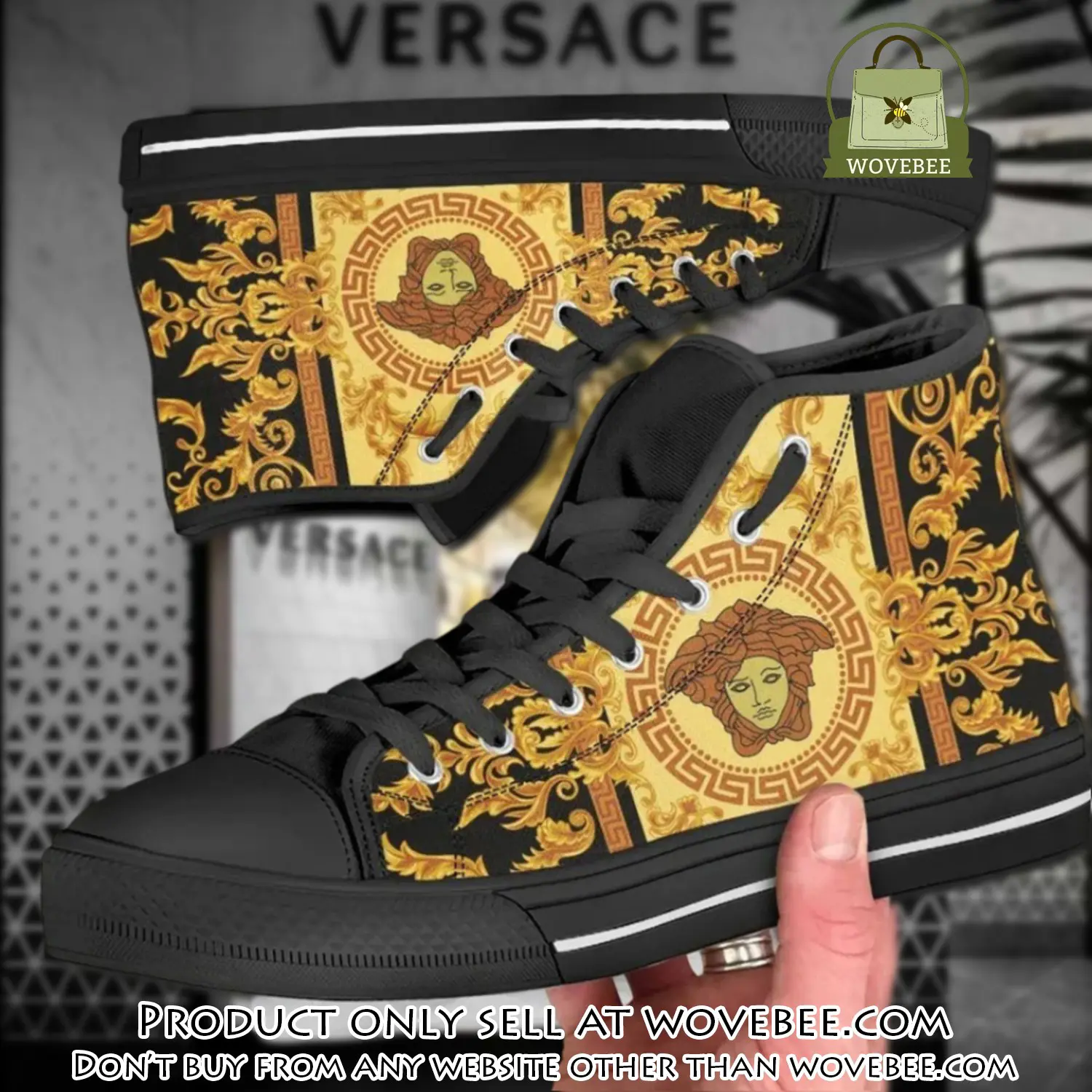 Versace medusa high top canvas shoes luxury brand gifts for men women wvb5346965
